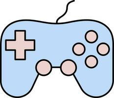 aislado gamepad icono en rosado y azul color. vector