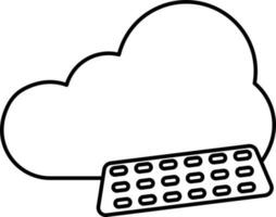 Cloud With Keyboard Icon In Flat Style. vector