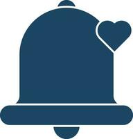 Isolated Bell With Heart Icon in Flat Style. vector