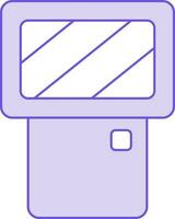 Camera Flashlight Icon In Purple And White Color. vector