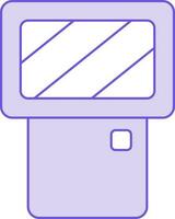 Camera Flashlight Icon In Purple And White Color. vector