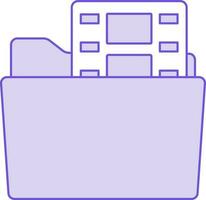 Video Folder Icon In Purple And White Color. vector