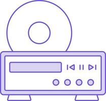 DVD jugador icono en púrpura y blanco color. vector