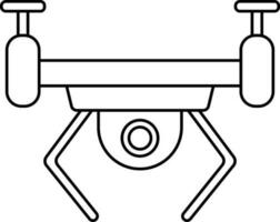 Drone Camera Icon In Thin Line Art. vector