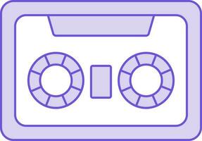 Cassette Icon In Purple And White Color. vector