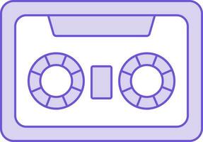 Cassette Icon In Purple And White Color. vector