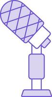 Studio Microphone Icon In Purple And White Color. vector