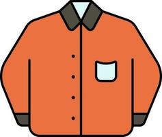 Long Sleeve Shirt Icon In Orange And Gray Color. vector