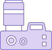 Illustration of Camera Icon In Purple And White Color. vector