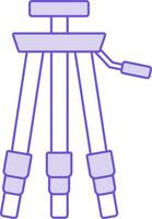 Tripod Icon In Purple And White Color. vector