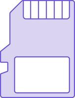 Memory or SD Card Icon In Purple And White Color. vector