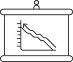 Linear Style Infographic Projection Screen Icon. vector