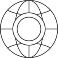 Stroke Style Global With Coin Icon Or Symbol. vector