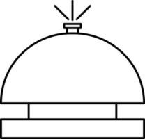 Desk Bell Icon In Black Line Art. vector