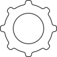 Linear Style Setting Or Cogwheel Icon. vector