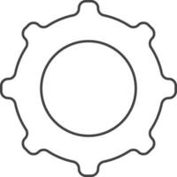 Linear Style Setting Or Cogwheel Icon. vector