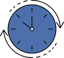 Clock Icon In Blue Color. vector