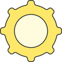 Setting Or Cogwheel Icon In Yellow Color. vector
