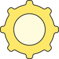 Setting Or Cogwheel Icon In Yellow Color. vector