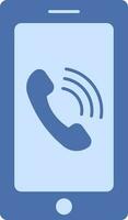 Mobile Call Icon In Blue Color. vector