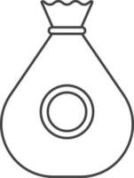 Money Bag Icon Or Symbol In Linear Style. vector