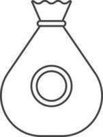 Money Bag Icon Or Symbol In Linear Style. vector