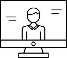 User Profile Or Account Screen Icon In Black Line Art. vector