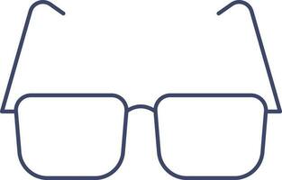Goggle Icon In Blue Line Art. vector