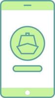 Cruise Booking App In Smartphone Icon. vector