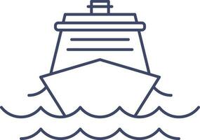 Embarcacion icono en azul línea Arte. vector