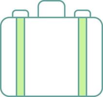 Suitcase Icon In Green And White Color. vector