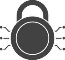 Gray And White Cyber Security Icon. vector