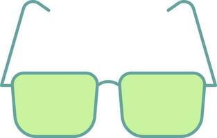 Goggle Icon In Green Color. vector