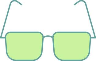 Goggle Icon In Green Color. vector