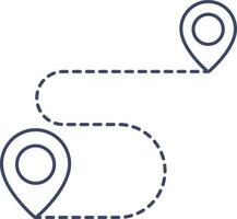 Route Location Icon In Blue Outline. vector