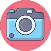 Camera Icon On Pink Background. vector