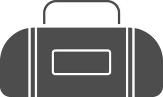 Duffel Bag Icon In Gray And White Color. vector