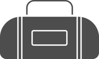 Duffel Bag Icon In Gray And White Color. vector