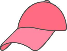 Cap Icon In Pink Color. vector