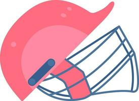 Cricket Helmet Icon In Pink And Blue Color. vector