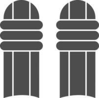 Cricket Pads Icon In Gray And White Color. vector