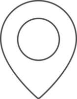 Location Pin Icon In Black Line Art. vector