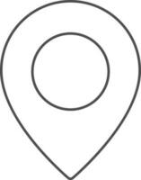 Location Pin Icon In Black Line Art. vector