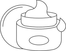 Vector Illustration of Cream Jar in Line Art.