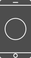 Isolated Smartphone Icon In Gray And White Color. vector