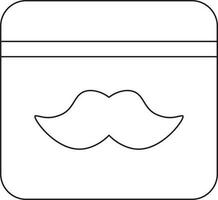 Vector Illustration of Mustache Cream Icon in Thin Line Art.