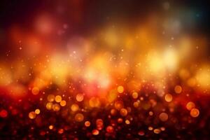 A blurred yellow light, red light abstract background with bokeh glow, Illustration. photo