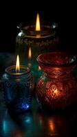 Candlelight, realistic photography background. photo
