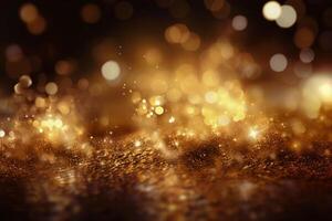 A blurred gold light, silver light abstract background with bokeh glow, Illustration. photo