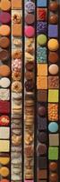 Colorful dozens of French assortment of petits fours. photo